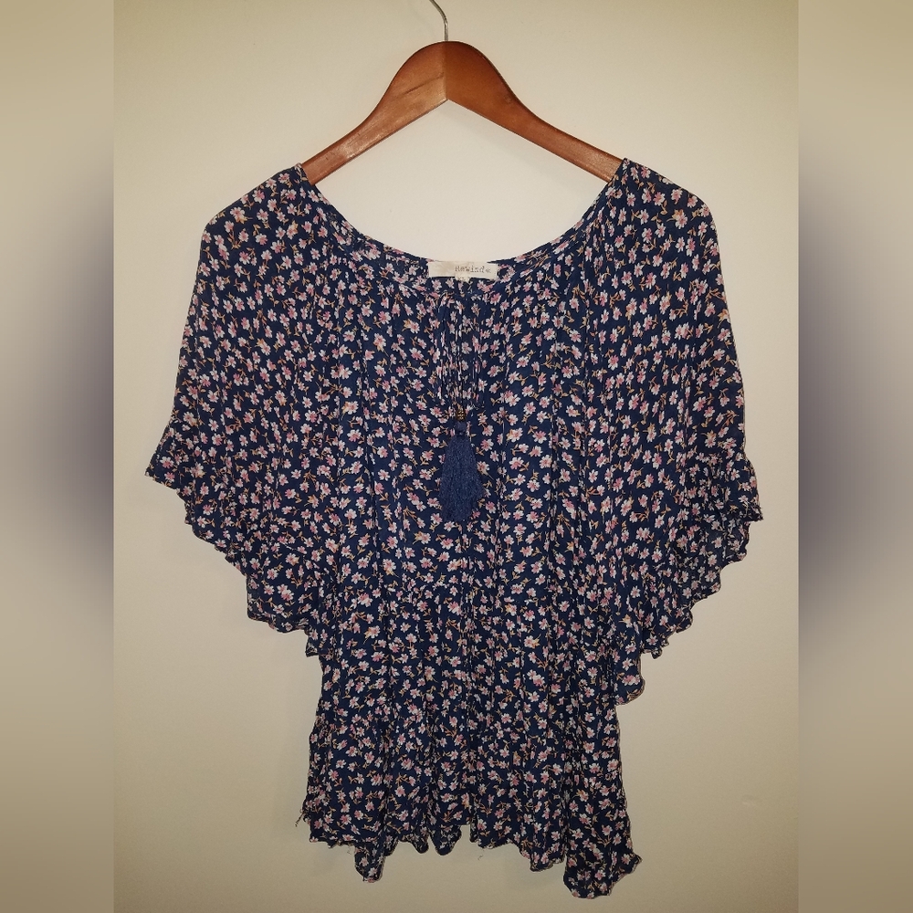 Rewind Floral Navy Blouse